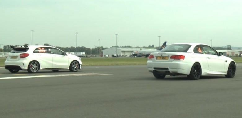 Mercedes A45 AMG vs BMW M3 (E93) Convertible Drag-Race Showdown