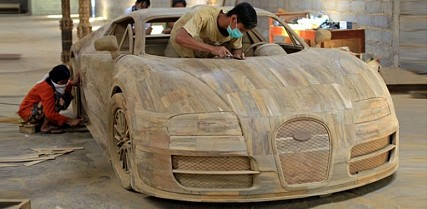 Life Size Wooden Bugatti Veyron Model