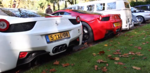 Pair of Ferrari 458s Storm Netherlands
