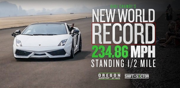 Lamborghini Gallardo Underground Racing Sets the 1/2 Mile World Record at Shift Sector Oregon