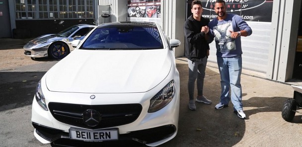 S63 AMG Coupe gets Wrapped Pearl White for Arsenal's Hector Bellerin